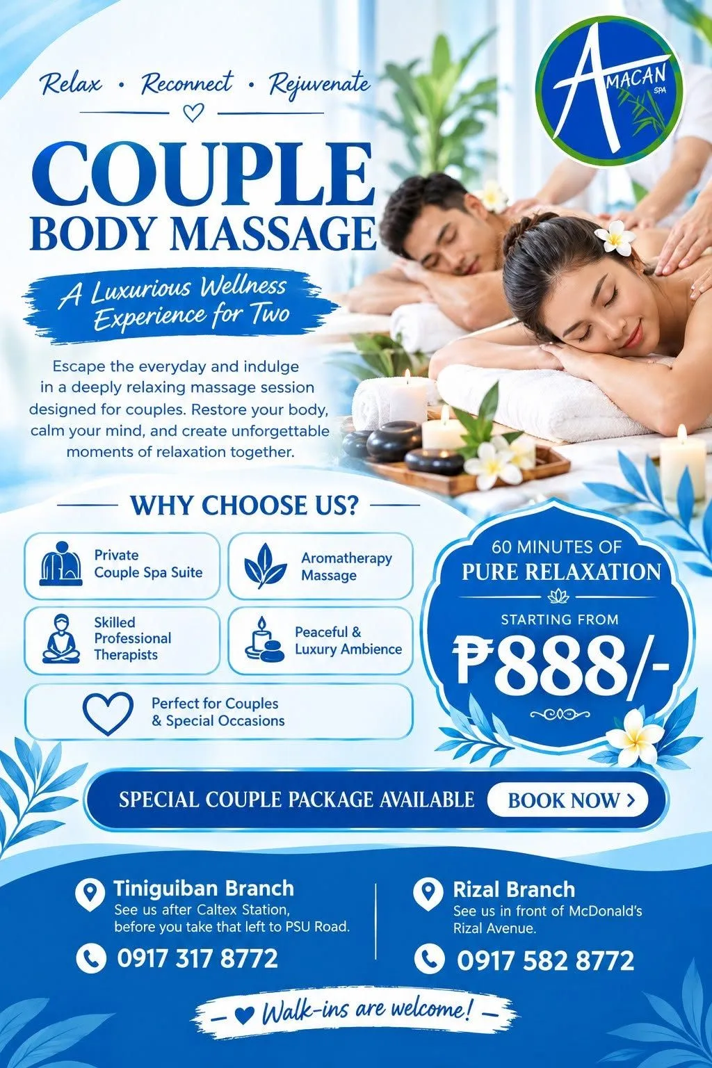 Amacan Spa Facebook post: Couple body massage