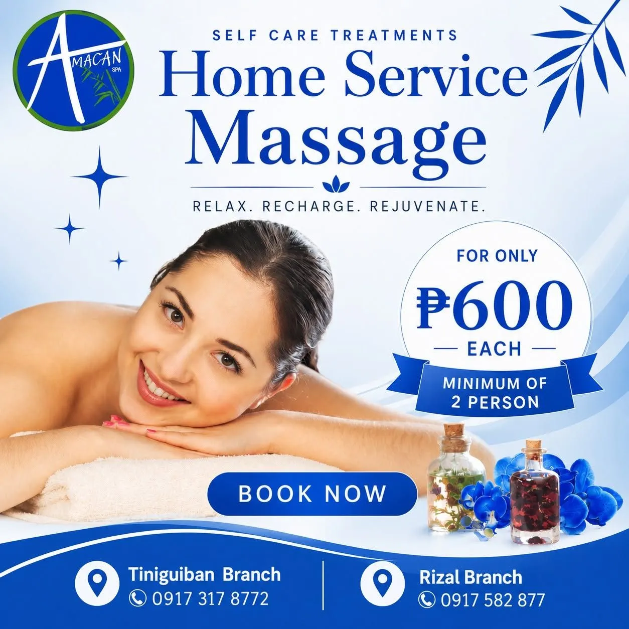 Amacan Spa Facebook post: Home service massage